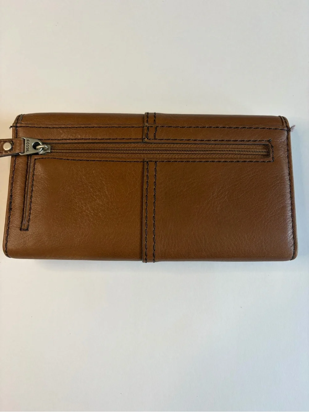 Fossil Tan Leather Keyhole Clasp Wallet